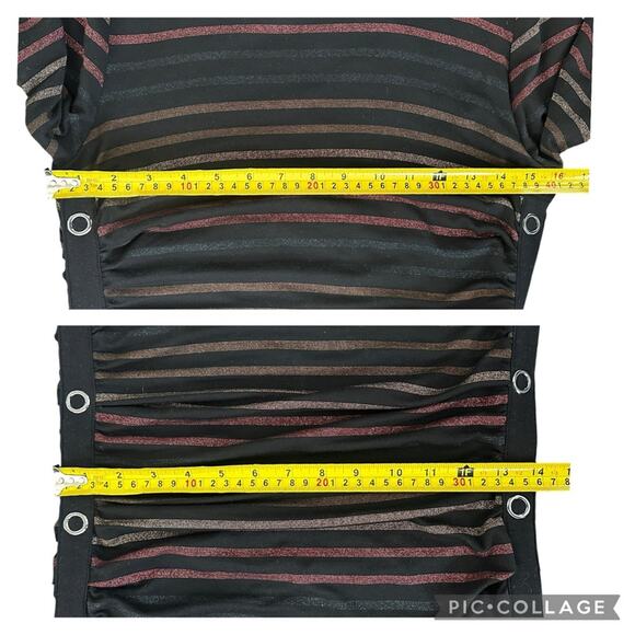 Veronica Beard Daphne Striped Metallic Long Sleeve Dress Black Multi Size Small - Picture 13 of 15